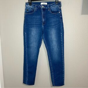 Kancan medium wash high rise ankle cropped skinny jeans women's size 9 / 28